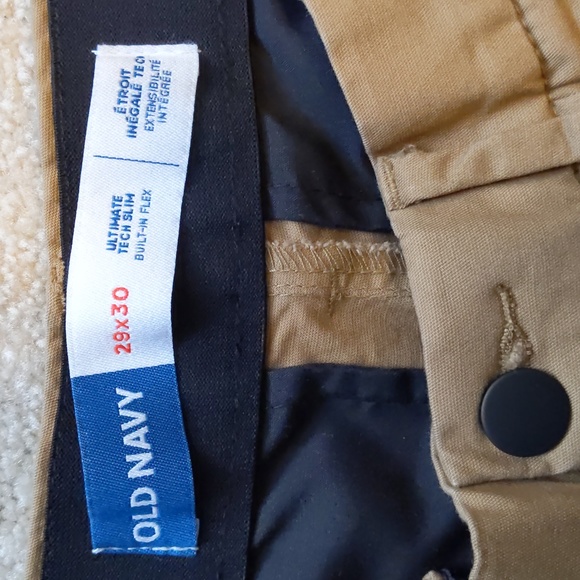 Old Navy Mens Pants, Tan, Size 29x30, Ultimate Tech Slim Built in Flex - Picture 4 of 5